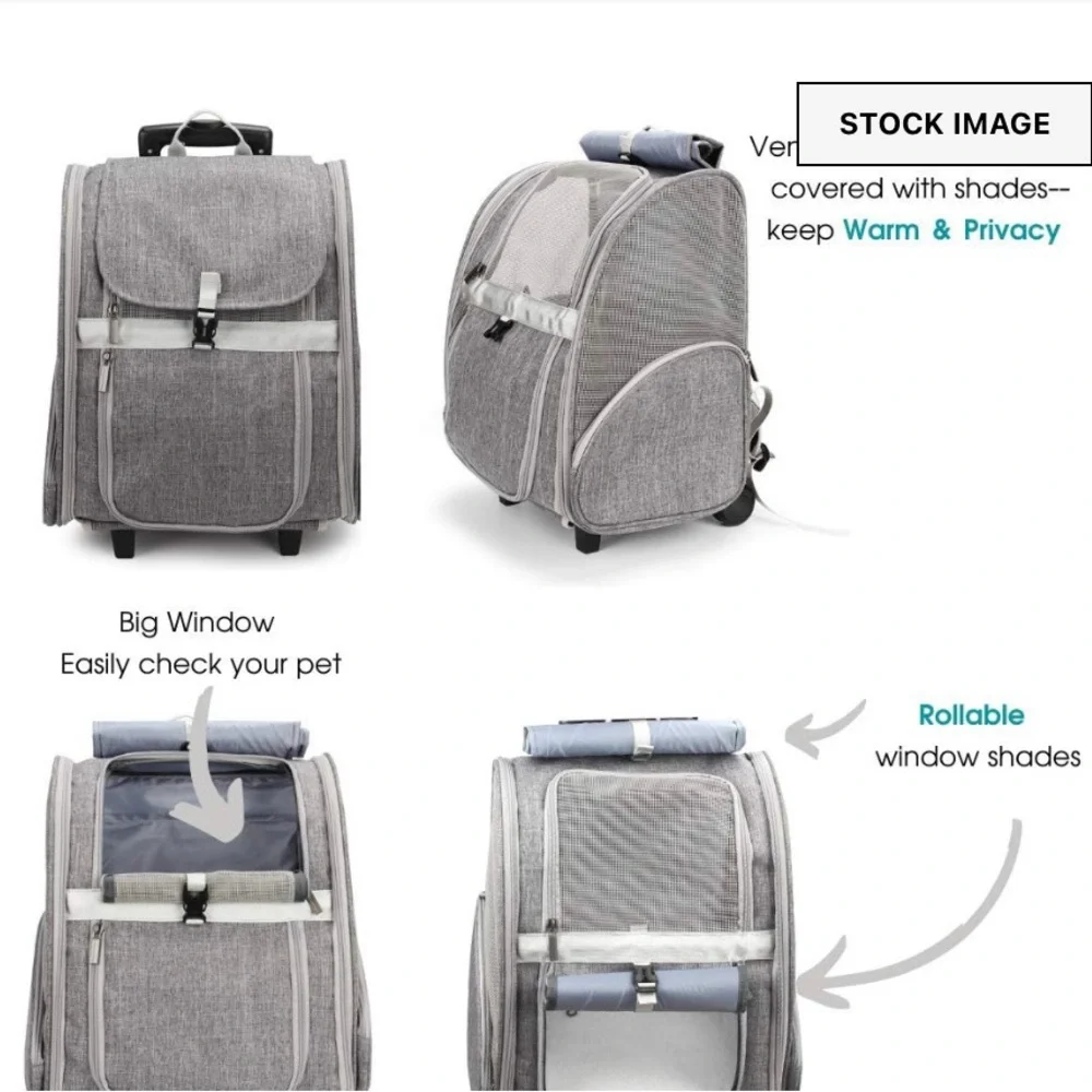 Lollimeow Pet Rolling Carrier Backpack